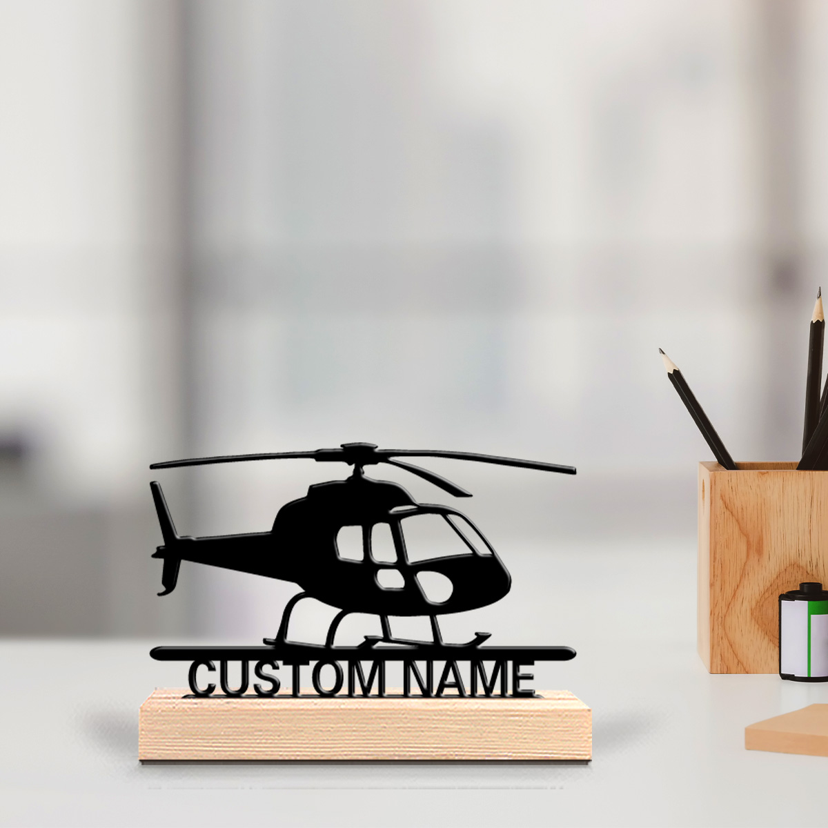Sustainable Living Products - 1 Stück Ausgefallene Personalisierte Hubschrauber-Metallstatue mit