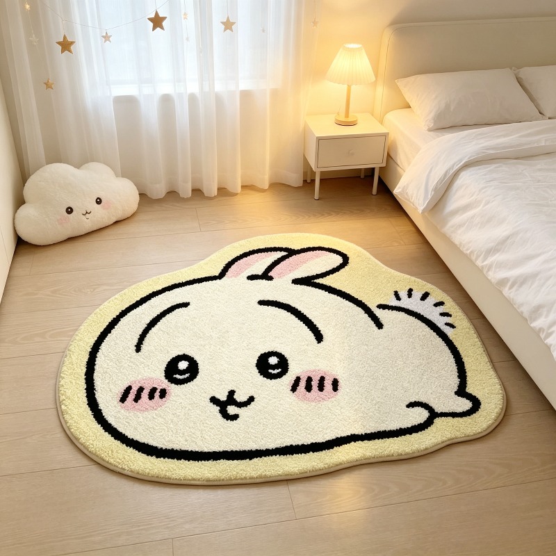 Sustainable Living Products - -Chiikawa！！！ Cartoon-Teppich Anime Hachiware Usagi Plüsch-Bodenmatte